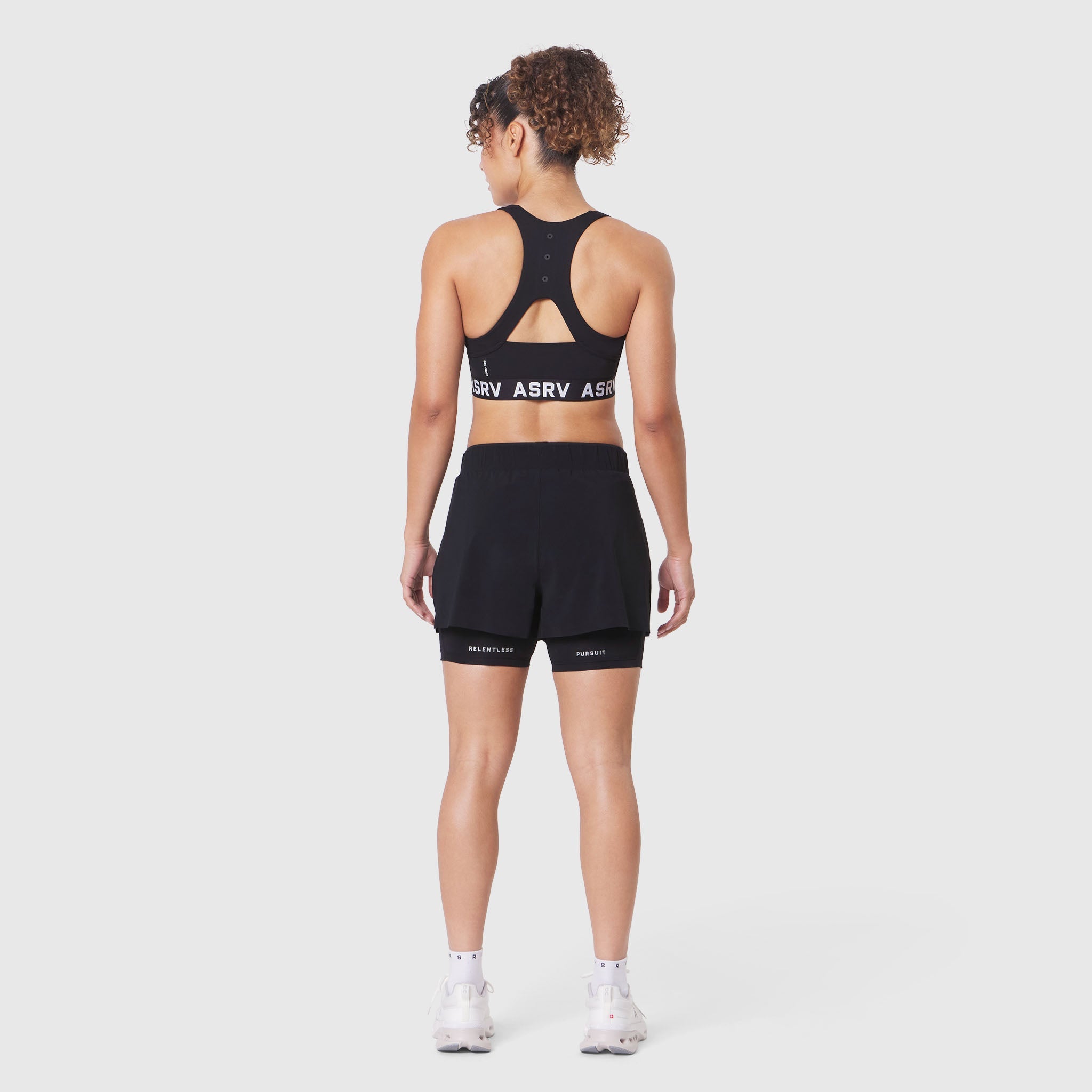 W083. LYCRA® ADAPTIV Racerback Sports Bra - Black
