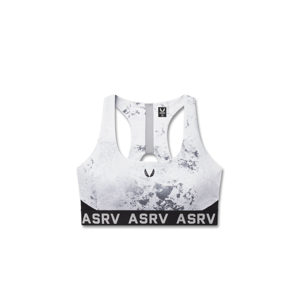 W083. LYCRA® ADAPTIV Racerback Sports Bra - Sedona Snow Camo