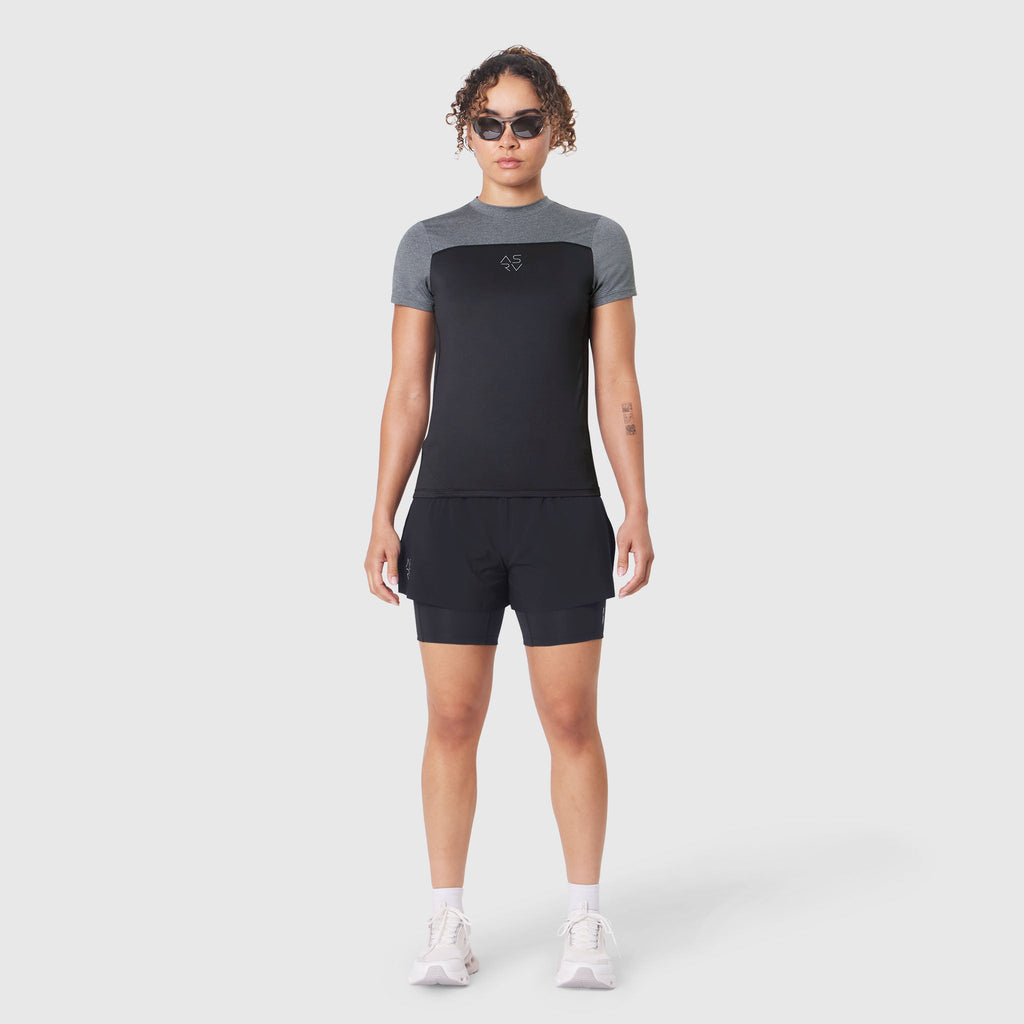 W086. AEROSILVER® UPF50+ Run Tee - Black