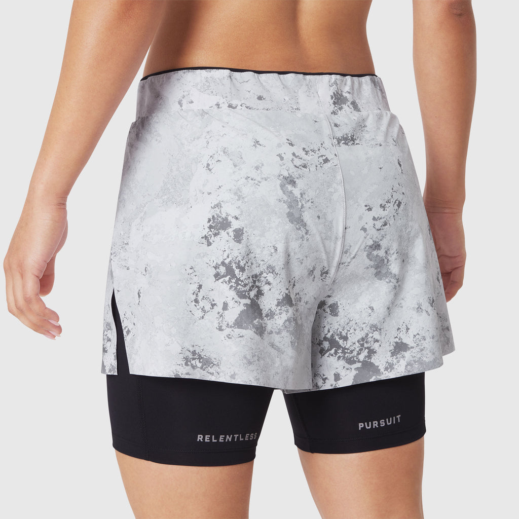 W087. Aerotex™ Side Split Liner Short - Sedona Snow Camo