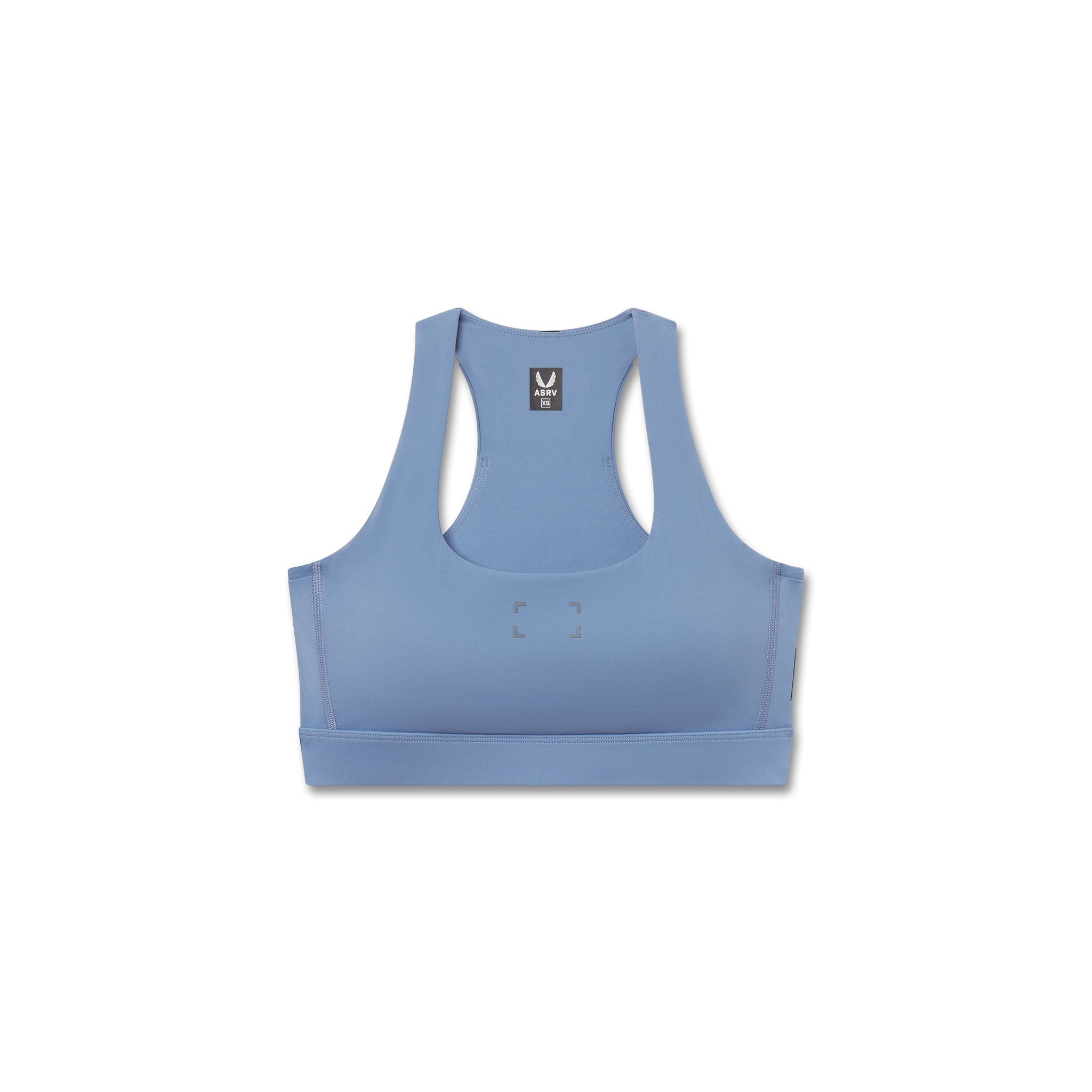 W096. LYCRA® ADAPTIV Racerback Sports Bra - Slate Blue