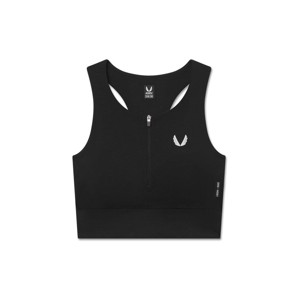 W097. LYCRA® ADAPTIV Seamless Zip Bra - Black