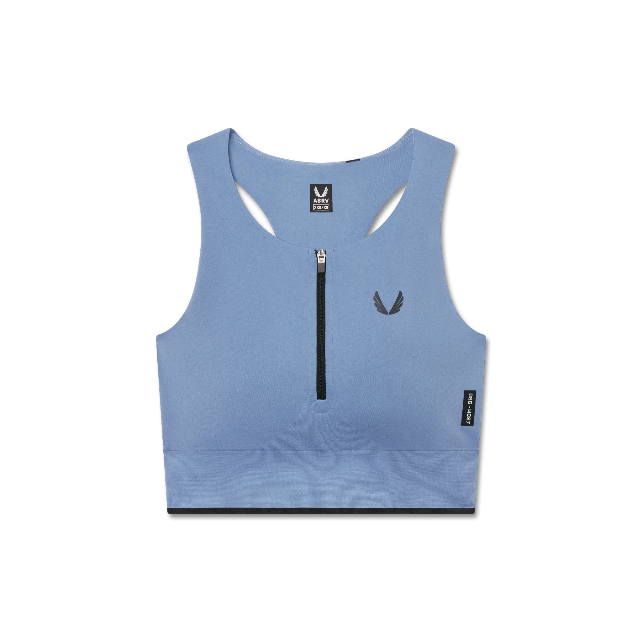 W097. LYCRA® ADAPTIV Seamless Zip Bra - Slate Blue